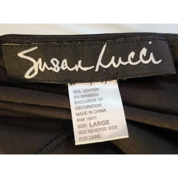 Susan Lucci Women's Sleeveless Ruffle Camisole Top Embroidered "Santa Baby" Sz L - Picture 9 of 10